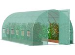 Serra A Tunnel Walk-In Vevor, 6,8 X 2,3 X 2,3 M, Tunnel Per Serre A Film, Serra Per Piante Con Telaio In Acciaio Zincato, Copertura In Pe Verde, Porta A Battente E 12 Finestre Avvolgibili