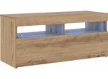 Vidaxl Mobile Tv Con Luci Led Rovere Artisan 90X35X40 Cm