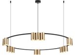 Lampada A Sospensione Rotonda Con Punti Neri E Oro Genesis 15Xgu10 8W Milagro