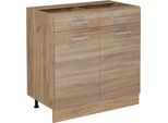 Vicco Mobiletto Base Per Cucina R-Line, 80 Cm Senza Piano Di Lavoro, Sonoma/Quercia Dorata