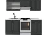 Vicco Cucina Componibile R-Line, 200 Cm , Pl Marmo, Casa Di Campagna Antracite/Antracite