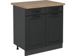 Vicco Mobiletto Base Per Cucina R-Line, 80 Cm , Pl Rovere, Antracite Casa Di Campagna/Antracite