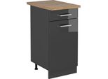 Vicco Mobiletto Base Per Cucina R-Line, 40 Cm , Pl Rovere, Antracite Lucido/Antracite