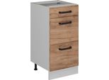 Vicco Mobiletto Base Per Cucina R-Line, 40 Cm Senza Piano Di Lavoro, Quercia Dorata/Bianco