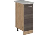 Vicco Armadio Cucina Dispensa Alto R-Line, 30 Cm Pl Marmo, Grigio Nobile/Quercia Dorata