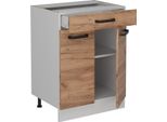 Vicco Mobiletto Base Per Cucina R-Line, 60 Cm Senza Piano Di Lavoro, Quercia Dorata/Bianco