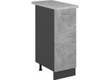 Vicco Armadio Cucina Dispensa Alto R-Line, 30 Cm Pl Marmo, Calcestruzzo/Antracite