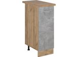 Vicco Armadio Cucina Dispensa Alto R-Line, 30 Cm , Pl Rovere, Calcestruzzo/Quercia Dorata