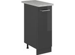 Vicco Armadio Cucina Dispensa Alto R-Line, 30 Cm Pl Marmo, Antracite Lucido/Antracite