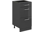Vicco Mobiletto Base Per Cucina R-Line, 40 Cm Con Cassetti, Senza Piano Di Lavoro, Antracite Lucido/Antracite
