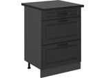 Vicco Mobiletto Base Per Cucina R-Line, 60 Cm Con Cassetti, Pl Antracite, Antracite Casa Di Campagna/Antracite
