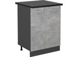 Vicco Mobiletto Base Cucina R-Line, 60 Cm , Pl Antracite, Calcestruzzo/Antracite