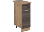 Vicco Mobiletto Base Per Cucina R-Line, 30 Cm , Pl Rovere, Grigio Nobile/Quercia Dorata