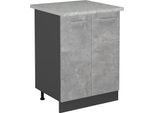 Vicco Mobiletto Base Cucina R-Line, 60 Cm Pl Marmo, Calcestruzzo/Antracite
