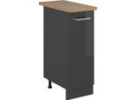 Vicco Armadio Cucina Dispensa Alto R-Line, 30 Cm , Pl Rovere, Antracite Lucido/Antracite