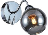 Lampada Da Parete Con Paralume In Vetro Trasparente Cromato Con Cristallo Connor 1Xe27 10W Milagro
