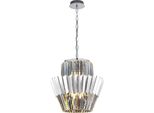 Lampadario Glamour In Cristallo Cromato Donna 9Xe14 40W Milagro