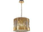 Lampadario Ritz 7Xe14 40W In Cristallo Glamour Oro Milagro