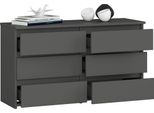 Bdw, Cassettiera, 6 Cassetti, 100X57, Armadio, Credenza, Grigio