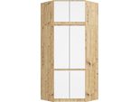 Bdw Armadio Angolare Per Camera Da Letto Con Estensione, 6 Ante, Rovere Artisan / Bianco