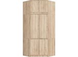 Bdw Armadio Angolare Per Camera Da Letto Con Estensione, 6 Ante, Rovere Sonoma