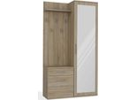 Bdw Set Armadio Duo Con Specchio, Guardaroba, Rovere Sonoma, 180X100X35Cm