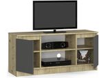 Bdw, Cassettiera, Mobile Rtv, Mobile Tv, 120X55X40 Cm, , Rovere Artisan - Grigio