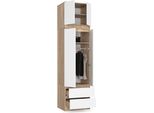 Armadio Bdw Con Mobile Superiore, Armadio A 4 Ante, Rovere Sonoma / Bianco
