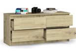 Cassettiera Bdw, 4 Cassetti, Ampio Spazio, Armadio, Sonoma Artisan