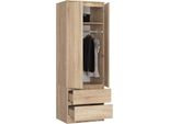Bdw, Armadio 2 Ante 2 Cassetti, 180X60X51 Cm, Rovere Sonoma