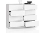 Bdw, Cassettiera Con 8 Cassetti, 120X99X40 Cm, Molto Spazio, Bianco