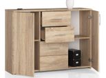 Cassettiera Con 4 Cassetti E 2 Ante, 110X80X35, Soggiorno, Rovere Sonoma