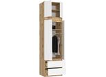 Armadio Bdw Con Mobile Superiore, Armadio A 4 Ante, Rovere Artisan / Bianco