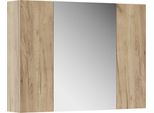 Vicco Specchio Contenitore Bagno Leopold, 80 X 59.2 Cm Con Ripiani, Quercia Dorata