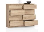 Bdw, Cassettiera Con 8 Cassetti, 120X99X40 Cm, Molto Spazio, Rovere Sonoma
