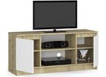 Bdw, Cassettiera, Mobile Rtv, Mobile Tv, 120X55X40 Cm, , Rovere Artisan - Bianco