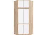 Bdw Armadio Angolare Per Camera Da Letto Con Estensione, 6 Ante, Rovere Sonoma / Bianco