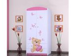 Bdw Armadio, 2 Ante, 2 Cassetti, Guardaroba, 180X90 Cm, Rosa