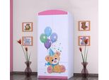 Bdw Armadio, 2 Ante, 2 Cassetti, Guardaroba, 180X90 Cm, Rosa