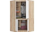 Bdw Armadio Angolare Camera Da Letto, Armadio, Armadio Angolare, Rovere Sonoma / Bianco, 180X100X50
