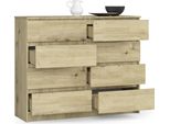 Bdw, Cassettiera Con 8 Cassetti, 120X99X40 Cm, Molto Spazio, Rovere Artisan