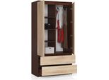 Bdw, Armadio 2 Ante, 2 Cassetti, 180X90X51 Cm, Wengé / Rovere Sonoma