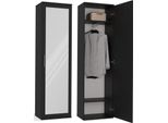 Bdw, Appendiabiti Duo Con Specchio, 180X50X35Cm, Funzionale, Nero