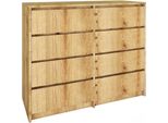 Bdw, Cassettiera, Credenza Soggiorno, 120X100Cm, Rovere Evoke