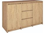 Bdw, Cassettiera, Credenza Soggiorno, 120X100Cm, Pietra-Rovere