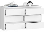 Bdw, Cassettiera, 6 Cassetti, 100X57, Armadio, Credenza, Bianco