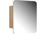 Vicco Specchio Contenitore Bagno Zino, 60 X 50 Cm Con Ripiani, Quercia Dorata