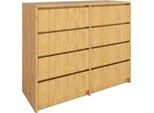 Bdw, Cassettiera, Credenza Soggiorno, 120X100Cm, Pietra-Rovere