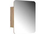 Vicco Specchio Contenitore Bagno Zino, 65 X 50 Cm Con Ripiani, Quercia Dorata