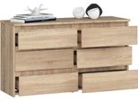 Bdw, Cassettiera, 6 Cassetti, 100X57, Armadio, Credenza, Rovere Sonoma